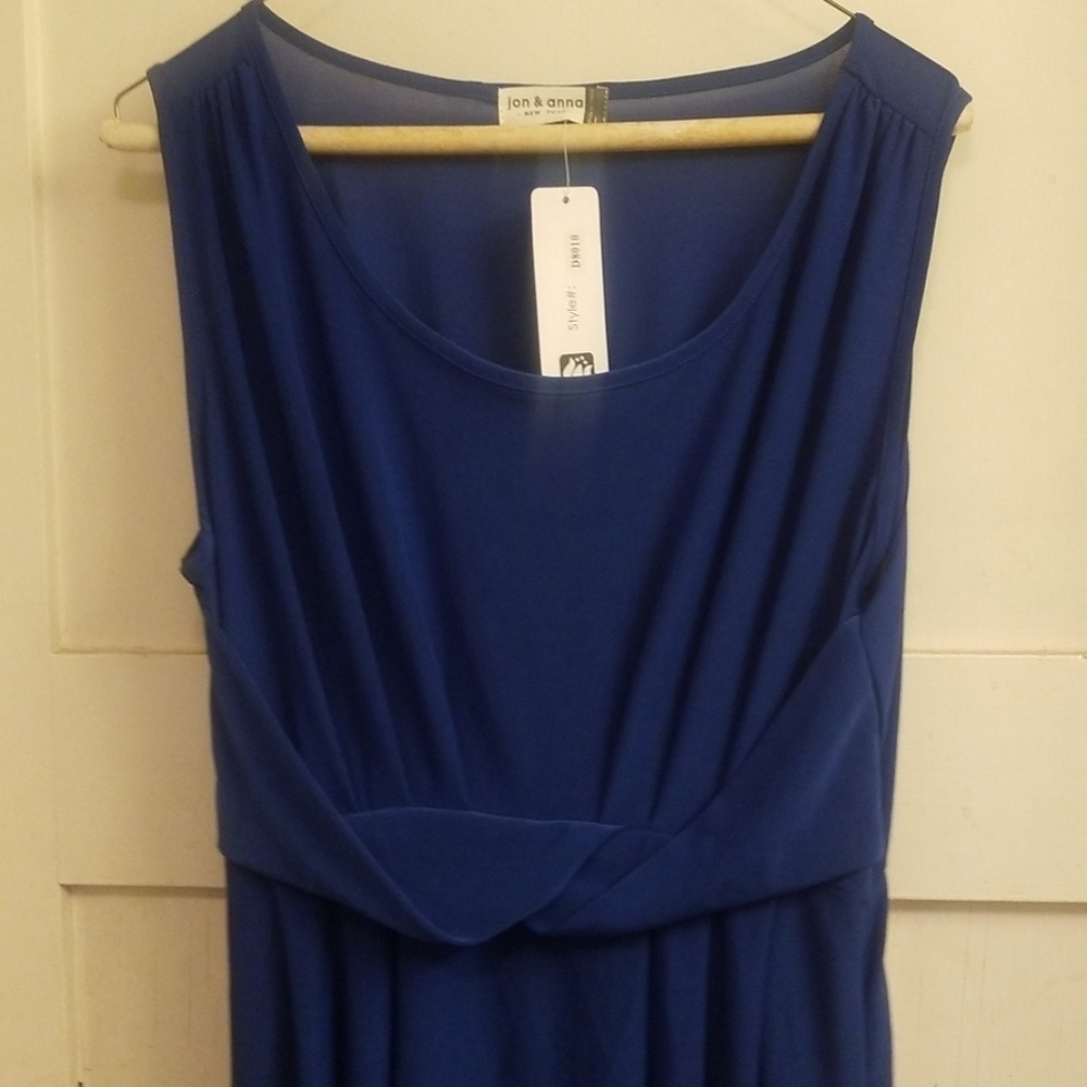 Nwt Blue sleeveless scoop neck hi lo hem dress - Picture 4 of 8